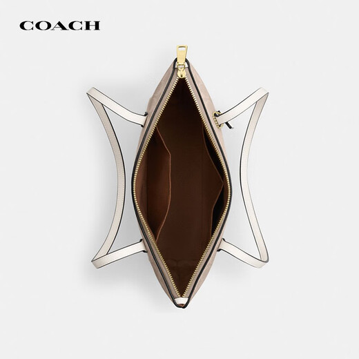 COACH brand direct supply women's bag FIONA shoulder zipper tote bag CBT18 sand yellow Christmas gift