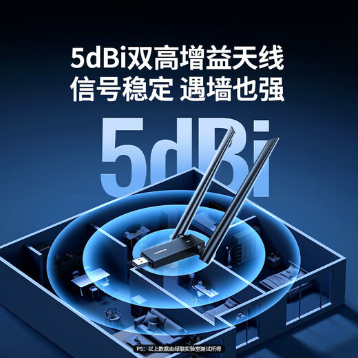 Green Alliance USB wireless network card desktop computer host WiFi6 wireless receiver transmitter notebook connection external network hotspot Gigabit 5G dual-band signal driver-free LL42 AC1300-WiFi5 5G dual-band external dual antenna