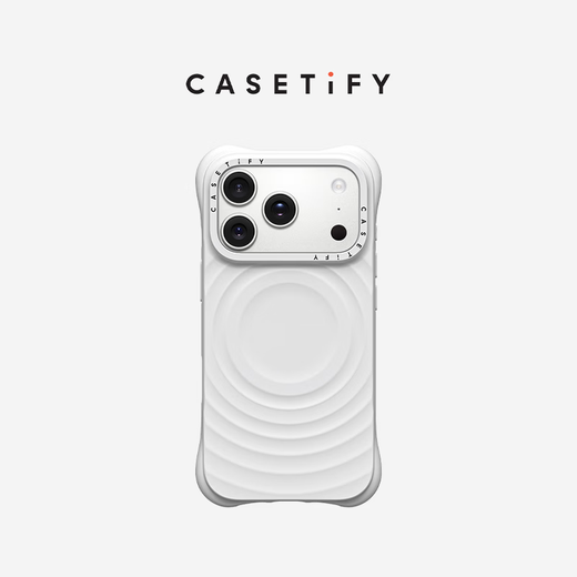 CASETIFY Solid Color Wave Phone Case MagSafe Compatible Silicone Phone Case Suitable for Apple iPhone17/16/15 Air/Plus/Pro/Max Phone Protective Case White Magsafe iPhone 17 Pro