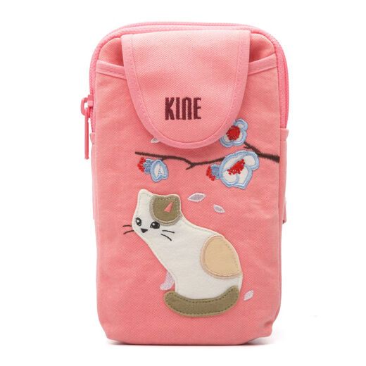 Design cute cartoon men and women cotton fabric sports arm bag lightweight running mobile phone bag pink flower cat