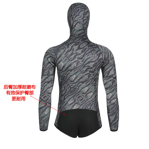 Oeny wetsuit professional men's two-piece 155MM dry-dry free deep diving thickened warm long-sleeved pants hunting suit 3.5MM top + trouser cover/body lining XS one size fits all