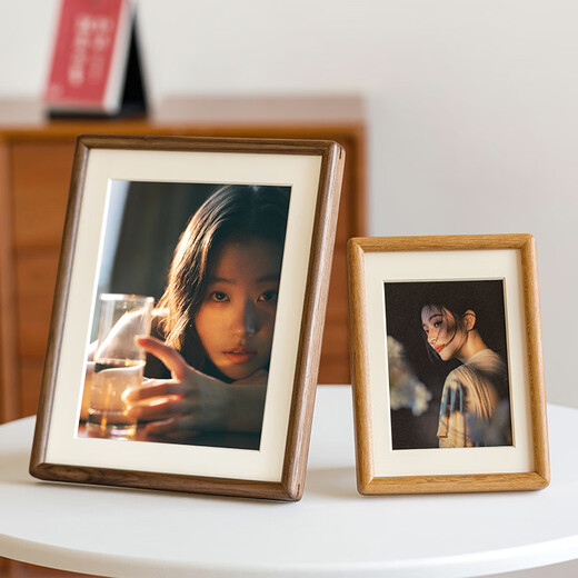 Uncle Lu photo frame 6-inch empty frame teak solid wood table high-end simple creative photo frame wooden picture frame framed self-installation