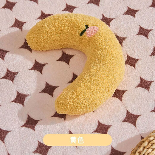 猫咪小枕头宠物猫咪枕头垫子护颈U型靠枕柔软加厚网红枕头猫狗 猫猫U型枕头-橘黄款