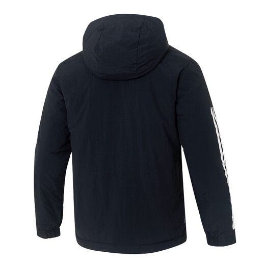 Adidas (adidas) cotton clothing for men 25 winter new sportswear windproof hooded cotton clothing jacket outdoor warm sports cotton clothing black / new large cotton clothing / store manager's main recommendation 3XL recommended weight 200Jin Jin equals 0.5kg -220Jin Jin equals 0.5kg