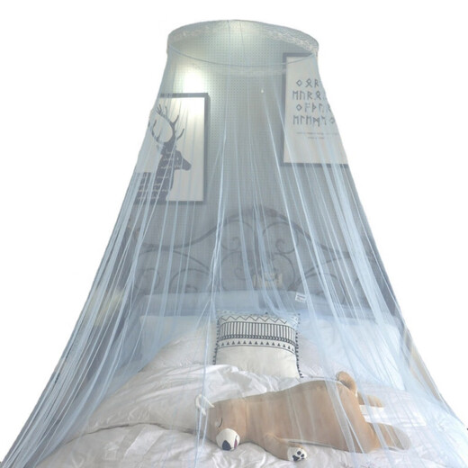 Encrypted Dome Mosquito Net 1.5m-1.8m Bed Ceiling Baby Mosquito Net Ceiling Floor Standing Palace Princess Style No Installation White 230cm*60cm Size Specifications*850