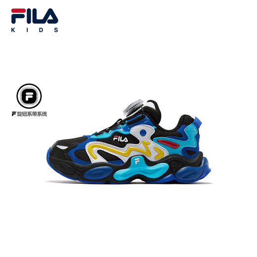 FILA斐乐儿童童鞋跑步鞋2025年冬季新款男女童小童儿童复古跑鞋 黑/斐乐白-BP 32