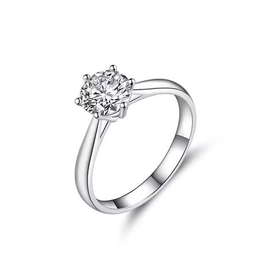 I Do platinum PT950 diamond ring for women classic six-prong 1 carat cultured diamond ring wedding ring proposal wedding gift for wife classic six-prong 1 carat diamond size 13