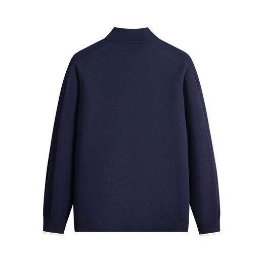 Navigare Italian small sailing pure wool half open collar cardigan 2025 autumn and winter new sweater men's sweater navy blue L