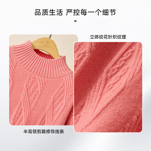Chunzhu 25 Autumn and Winter New Sheep Wool Half Turtle Collar Soft Waxy Lazy Style Thick Warm Age-Reducing Sweater Women's Wool Sweater Crescent Gray L (110-120Jin Jin is equal to 0.5 kg)