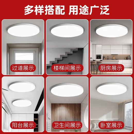 Baishian Fire Emergency Lighting Emergency Ceiling Light Evacuation Channel Lighting Corridor Shopping Mall Power Outage Emergency Light 30CM Always On 12W