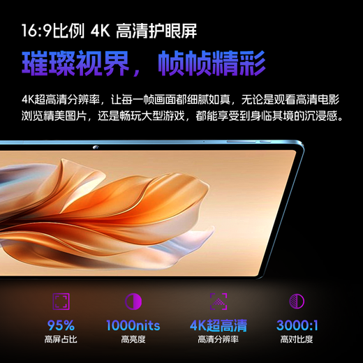 Honor Panda 2025 nouvelle tablette PC PadPro Dimensity 9400 processeur phare 165 Hz brosse haute 4K écran ultra-clair carte enfichable 5G + WIFI bureau classe divertissement deux-en-un bleu coloré 1 To + clavier et souris d'origine 16G version de luxe double carte 5G réseau complet WiFi 12 britannique