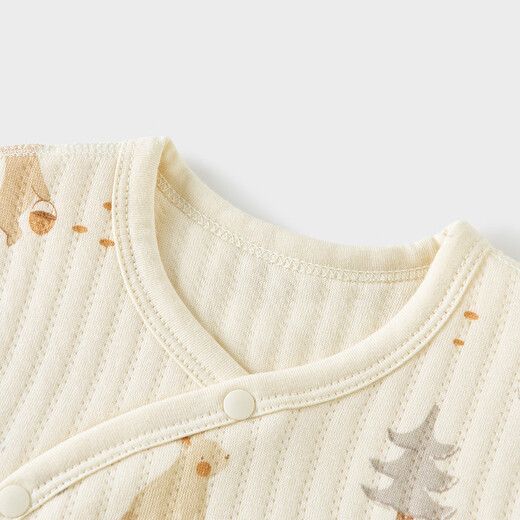 Tongtai (TONGTAI) baby jumpsuit autumn and winter pure cotton warm baby clothes newborn romper pajamas blue 73cm