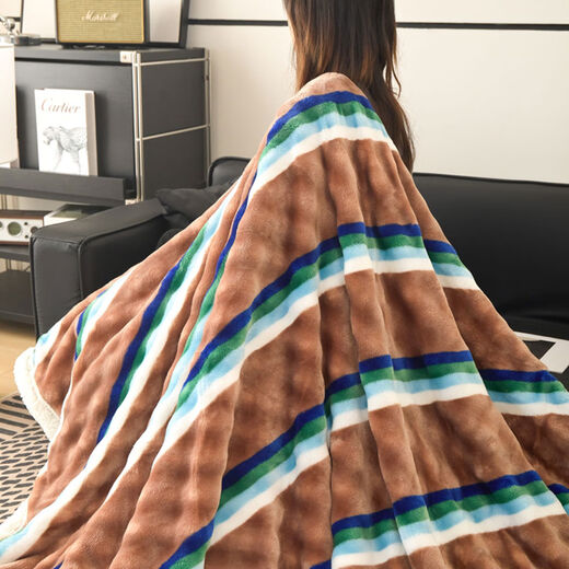 Yusenyi Lamb Velvet Quilt Winter Milk Velvet Blanket Universal Air Conditioning Quilt Sofa Cover Blanket Spring and Autumn Quilt Core Dreamland Class A fabric is delicate and soft and can be spread and covered Single quilt-150x200 A side milk velvet + B side lamb velvet double layer thickening