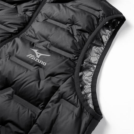Mizuno extérieur doudoune hommes automne et hiver à capuche épaule demi-manche léger polyvalent gilet coupe-vent veste chaude bleu foncé XL