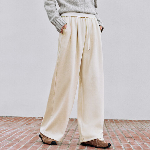 Semir loose pleated wide-leg pants with drape 2025 lazy glutinous rice pants casual pants for women winter 109725127010