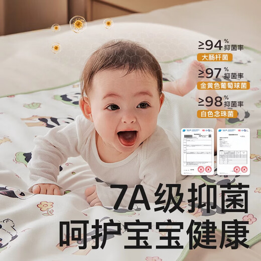 Jingkodi baby diaper pad large size waterproof washable cotton children's whole bed diaper sheet care diaper pad A type skin-friendly fabric 7A cute panda 50x70cm