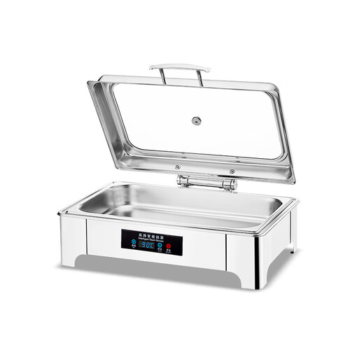 Buffet Insulation Stove Buffy Stove Commercial Stainless Steel Hotel Tableware Dining Stove Hydraulic Visual Electric Heating Rectangular Deepened Single Compartment 13.5 Liter/Knob Temperature Control Model