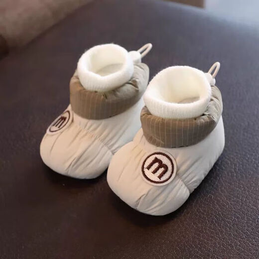 Winter baby shoes for 0 to 1 year old male and female baby soft sole toddler 3-6-9 months plus velvet anti-slip newborn foot covers plus velvet grass green M plus velvet plus velvet 11