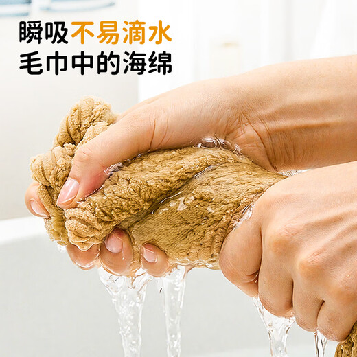 JKULNING pet bath towel brown dog absorbent towel thickened quick-drying cat teddy bath towel non-stick coral velvet