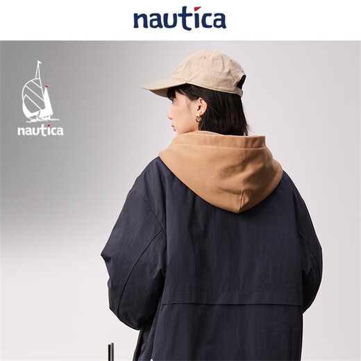 Nautica white sail CityBoy Luya Series Japanese unisex outdoor reversible loose cotton jacket JW5348 Navy 41C M
