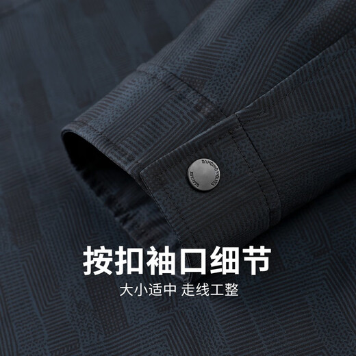 Dances with Wolves Men's Texture Dark Pattern Lapel Jacket Men's 2025 Autumn and Winter New Coach Quilted Warm Jacket 1030 Dark Blue 102 - Quilted Style L (175)