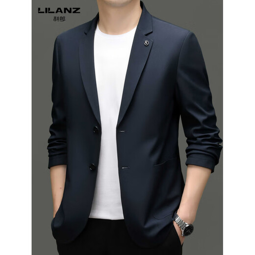 Lilan men's casual suit spring and autumn new business middle-aged thin single suit jacket men's high-end suit top khaki 2XL 185 size