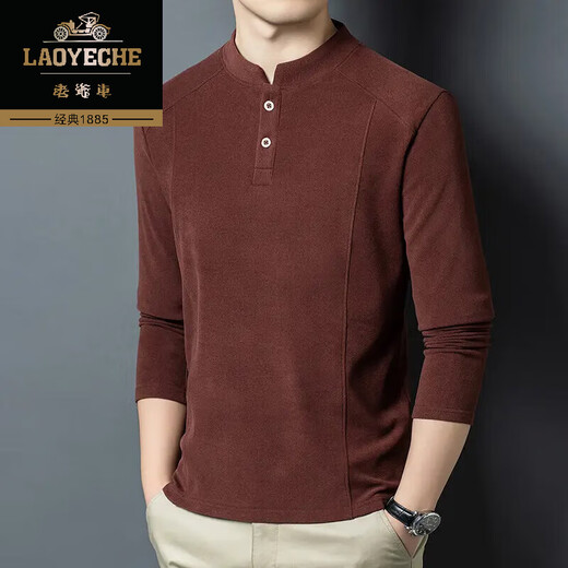 Classic car (COCHE CLASICO) autumn and winter double-sided German velvet bottoming shirt long-sleeved T-shirt for men middle-aged Henry collar trendy versatile stand-up collar sweatshirt for men black D509 M (recommended 90-115Jin Jin is equal to 0.5 kg)