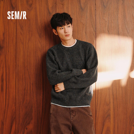 Semir sweater men's winter vacation two-piece knitted sweater base layer 2025 floral yarn sweater round neck sweater 10A725107102