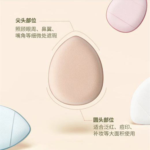 Hot item: Finger Powder Puff Little Thumb Air Cushion Makeup Sponge for Wet and Dry Use, No Eating Liquid Foundation Puff 3 Pack (Trial)