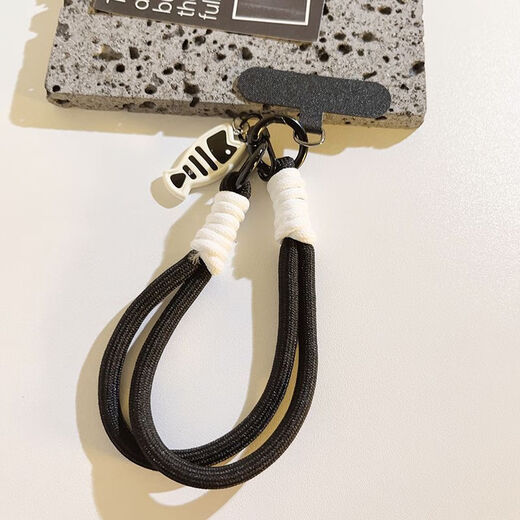 Jian Lemi ins cartoon cat fish pendant double chain woven belt with clip universal mobile phone lanyard ccd camera keychain brown cat pendant + chain E94 + small brown clip