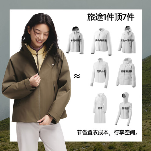 Beneunder Air Fleece Jacket Veste 3 en 1 pour Femme Automne et Hiver Nouvelle Veste d'alpinisme à Coque Rigide avec Doublure Amovible Tao Sha Mi S