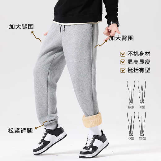 Pull back 2025 new velvet men's trousers, thickened lamb velvet, cold and windproof outer sports trousers for men, autumn and winter trousers for men, velvet and thickened, black (modern trousers) S /165 (weight 85-100Jin Jin is equal to 0.5 kg)