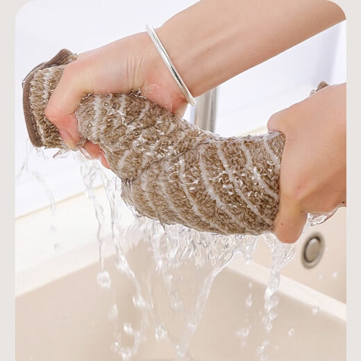 Thickened dishcloth, special for kitchen, strong water absorption, no stain, no oil, no lint, table wiping, household use 25*25cm 1 piece