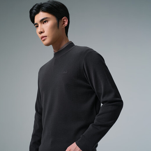 利郎可机洗羊毛衫男冬季毛衣2025新款商务男士毛衫保暖针织衫打底衫 深灰（G5DMS0082S） XL 175/88A