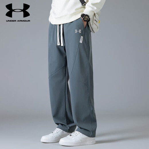Under Armor Spring and Autumn Men's Casual Sports Pants 2025 Loose and Versatile American Fashion Brand Drapey Sweatpants Wide Leg Long Pants Khaki XL