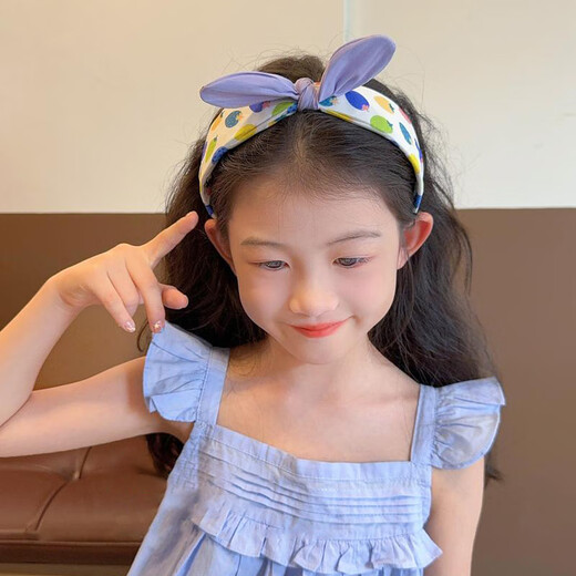 CHIMERA Sweetberry Rabbit Ear Headbands 2 pieces of girls' fabric non-stiffening wide-brimmed bangs-bundling anti-slip headbands for broken hair