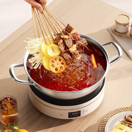 Konbach (KBH) 304 stainless steel hot pot thickened soup pot double-ear gas stove open flame induction cooker universal 30CM