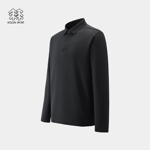 KOLON SPORT/Kolon outdoor casual clothing men's textured brushed business POLO inner long-sleeved T-shirt LHPT5WT867-BK black L 175/96A