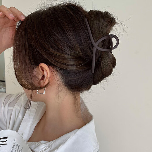 Xiang Wan Hair Clip, Western Style Earth Color Hair Clip, Frosted Shark Clip, Women's High-end Clip, Hair Clip on the Back of the Head