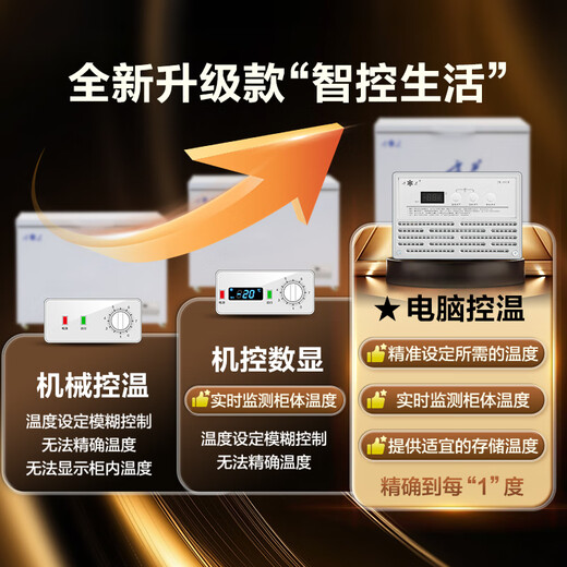 Snow (SNWFLK) 410L commercial large-capacity freezer computer temperature control household commercial full-freezer quick-freezer first-class energy efficiency FC/FD-608DTEGXZ