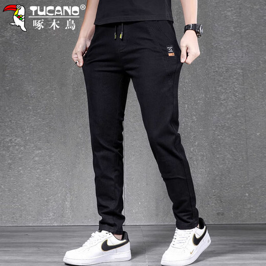 Woodpecker (TUCANO) casual pants men's business pants men's autumn and winter slim stretch versatile straight pants black 32