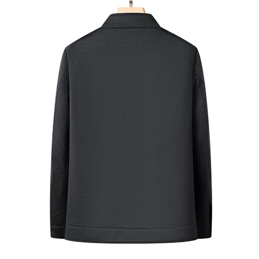 GOLDLION G+ Goldlion Executive Jacket Men's Light Luxury Cashmere Wool Blended Stand Collar Jacket Men's Autumn and Winter Warm Jacket Flagship Official Black M 170 100-125Jin Jin is equal to 0.5 kg