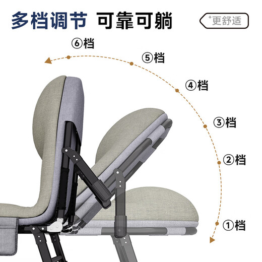 Wenna folding bed lunch break folding sheet single bed recliner camp bed office nap bed eight-legged waist protector 1.9m long