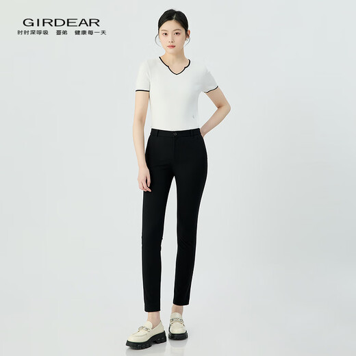 GIRDEAR Women's 2025 Autumn New Style Superior Magic Little Black Pants Formal Suit Pants Women 119201 Black M (size 3)