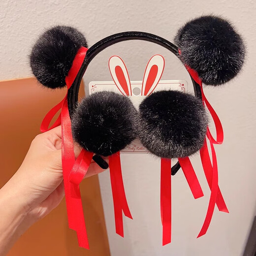 Nezha: The Devil Boy Naohai, same style children's hairband, hair ball ball hair ornament, funny photo props, headband, Nezha black ball hairband