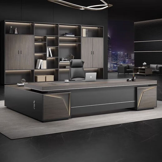 Boss desk desk executive desk manager office desk simple modern furniture complete table and chair combination 1.6 meter desk (simple single cabinet)