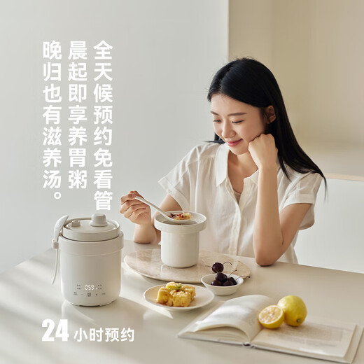 Olayks instant electric stew pot, household electric stew pot for 1-2 people, multi-functional, porridge, soup, dessert, fully automatic ceramic inner pot, micro-pressure quick stew 0.6L
