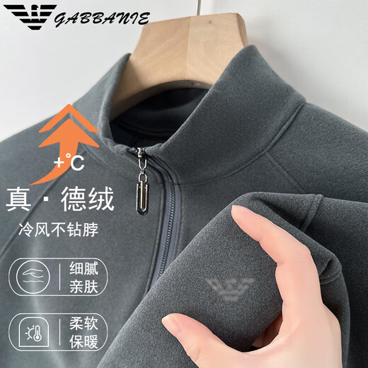 ARMANI EXCHANGE Armani 2025 new men's long-sleeved T-shirt half turtleneck German velvet sweatshirt solid color inner layering shirt trendy Dream Gray 925-5 M 165 (weight 90-115Jin Jin is equal to 0.5 kg)