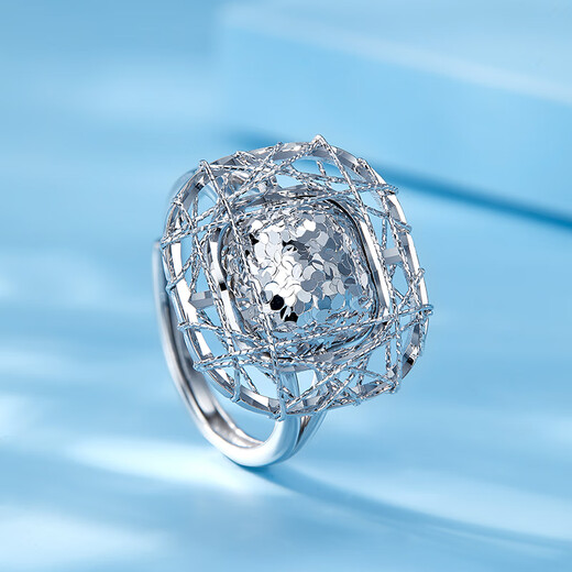 Luxury beads pt950 platinum ring, fashionable, light luxury platinum ring, elegant and high-end, gift jewelry for girlfriend, size 8.63g15