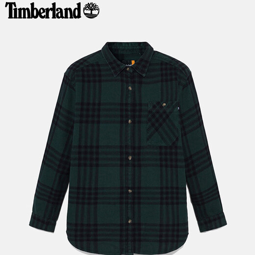 Timberland Women's Flannel Shirt New Outdoor Casual Loose A6HXQG82/Emerald Green L It is recommended to choose one size smaller (165/92A)